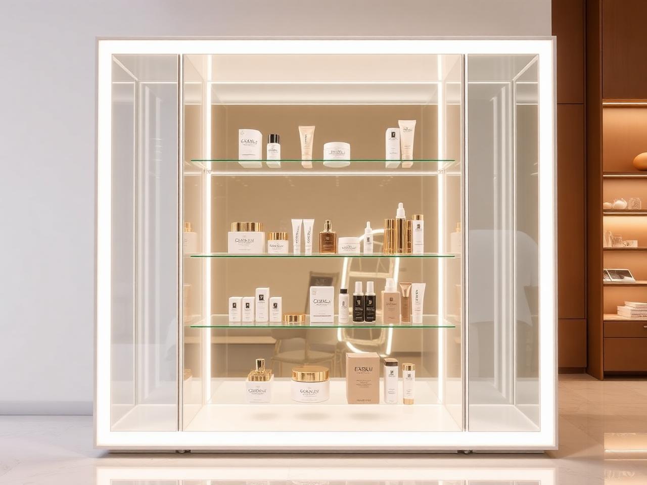 Vitrina LED dermocosmética